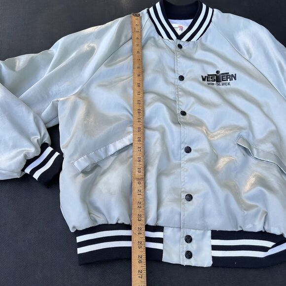 Vintage King Louie Jacket Mens XL Pro Fit Satin Bomber USA Western Uniform Coat - Picture 6 of 8